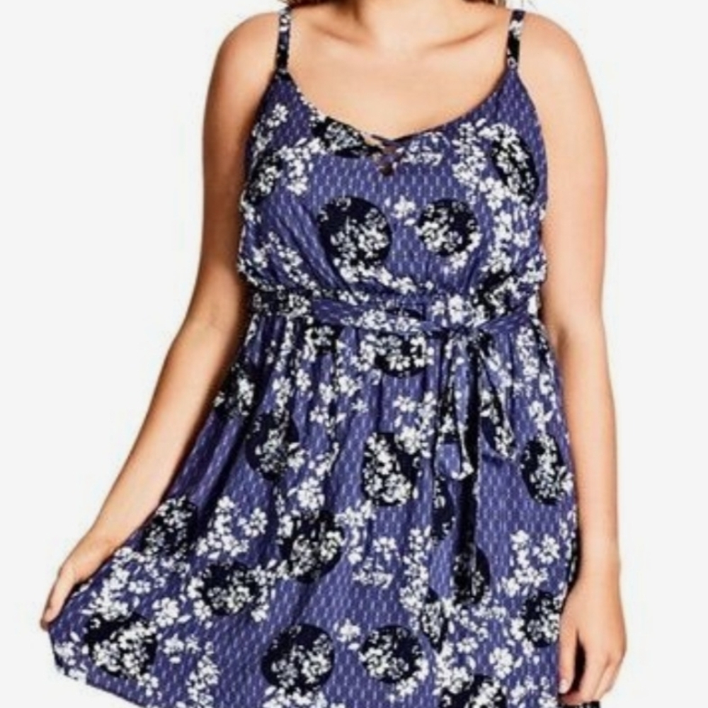 Blue Floral Dress By City Chic